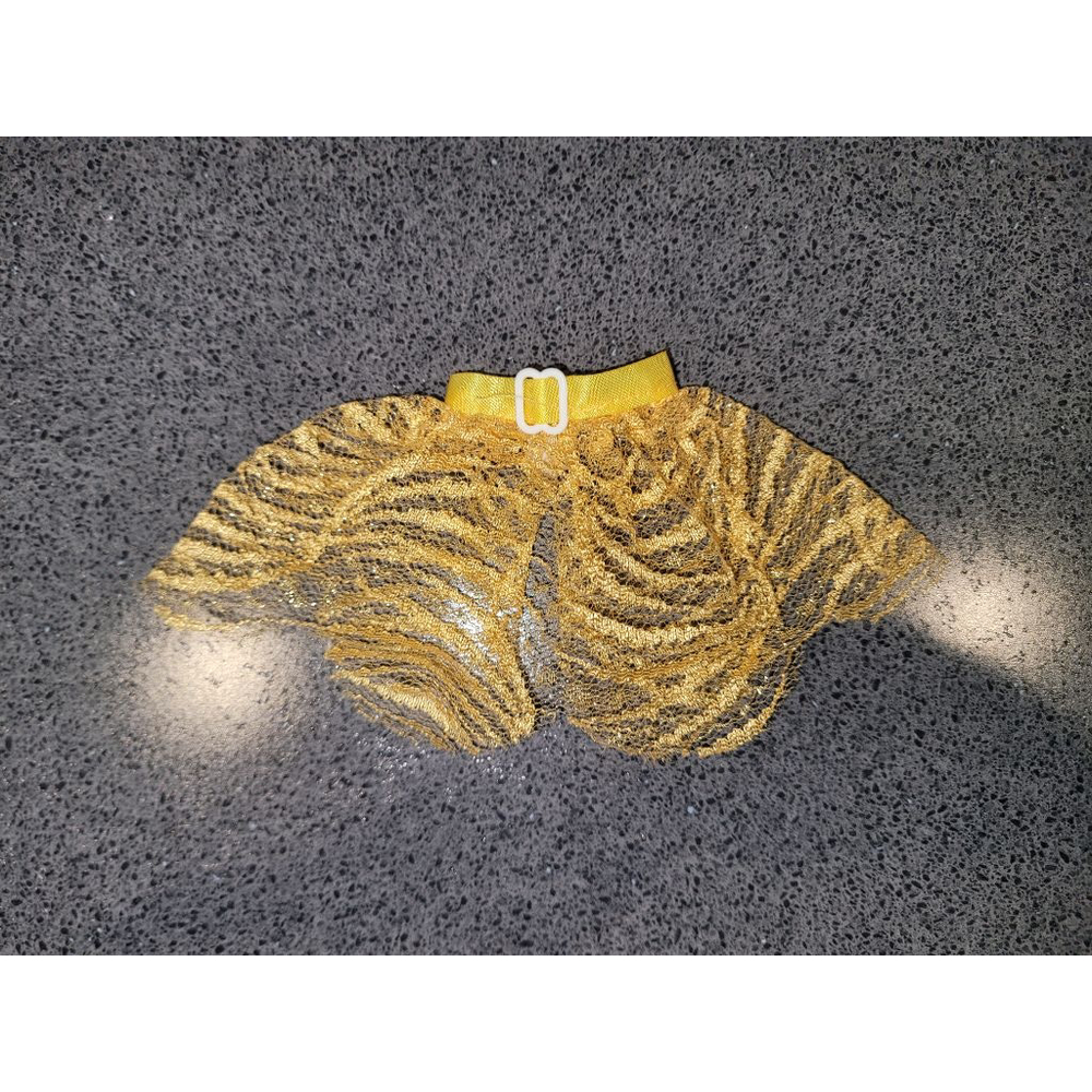 Vintage Barbie Gold Lace Mini Skirt w Belt 1990s Mattel Fashion Doll Clothes